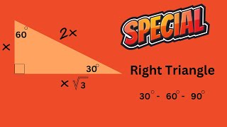 Special Right Triangles 30 60 90 [upl. by Vashtia530]