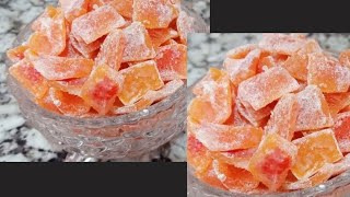 Watermelon rind candyतरबूज के छिलके की टॉफी cooking candy mnncookingstyle [upl. by Adonis]