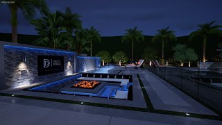 ModernTropical Outdoor Living Space  3D Landscape Design Concept [upl. by Aeiram]