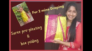 Saree pre pleating and box foldviraltrending sareepleatingandfolding viralvideo [upl. by Weinberg]