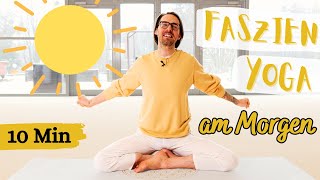 Yoga für Morgenmuffel  10 Minuten Faszienyoga mit Patrik  Yoga Vidya [upl. by Nirol]