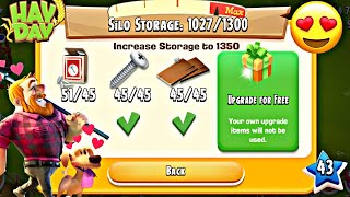 Free Silo and Baran upgrade  hay day gameplay  level 43 hayday haydaygameplay haydaynewupdate [upl. by Bates]