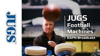 JUGS Sports  JUGS Football Machines—ESPN Broadcast [upl. by Ennaylime448]