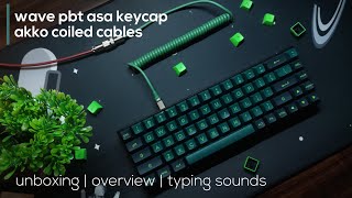 Akko Wave PBT ASA Keycaps amp Coiled Aviator Cable  unbox overview amp typing sounds ft Tecware B68 [upl. by Caneghem]