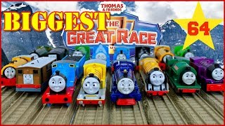 NEW BIGGEST THOMAS AND FRIENDS THE GREAT RACE 64 TRACKMASTER Thomas the Tank KIDS PLAY TOY TRAINS [upl. by Eartha]