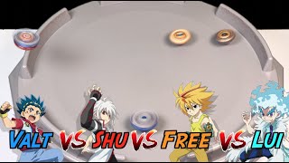 Beyblade Burst God SUPER MATCHㅣ슈퍼 레전드 BIG4 배틀로열ㅣ슈vs강산vs루이vs프리ㅣSuper Legend Battle Royal [upl. by Lissak432]