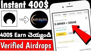 Earn Free 100 to 1000  Earn Money Online  New Airdrops 2024  Airdrops Farming In Telugu [upl. by Aninad]