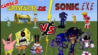 SpongebobEXE VS SONICEXE Battle of the EXE Minecraft PE [upl. by Euqinamod]