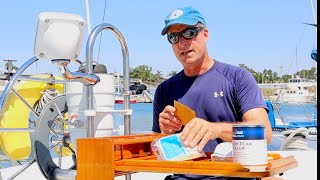 Applying TotalBoat Teak Sealer on my Sailboat  Ep 106 [upl. by Ainad719]