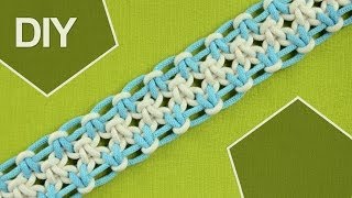 Square knot variations with eight strings  DIY Tutorial [upl. by Thury]