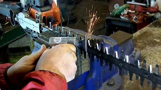 How To Sharpen Hedge Trimmer Blades The Easy Way [upl. by Aigil]