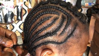 CORNROWS ON SHORT 4C NATURAL HAIR [upl. by Aniat821]