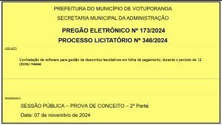 PREGÃO ELETRONICO 1732024 PROCESSO 3462024 [upl. by Eelyr]