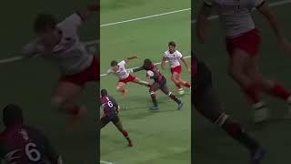 SIT DOWN Kenya Alvin Otieno vs Spain 2021 Vancouver Sevens rugby shorts english rugbyleague [upl. by Lrak]