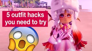 5 NEW AND AMAZING OUTFIT HACKS YOU ABSOLUTELY NEED TO TRY IN ROYALE HIGH royalehigh [upl. by Corinne]