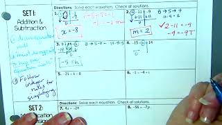 PA 2 5 Lesson Video Solving 1 Step Equations [upl. by Nwahsad]