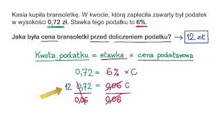 Zadania tekstowe o przecenach podatkach marży i prowizjach [upl. by Znarf]