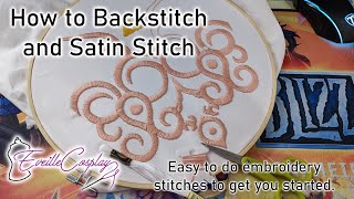 Embroidery  How to Backstitch and Satin Stitch [upl. by Fulviah205]