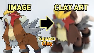 Pokémon Clay Art  Entei Firetype Legendary Pokémon [upl. by Suixela]