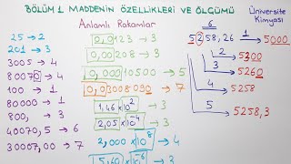 Genel Kimya 1Bölüm 1Maddenin Özellikleri ve ÖlçümüAnlamlı Rakamlar 2 [upl. by Navonoj913]