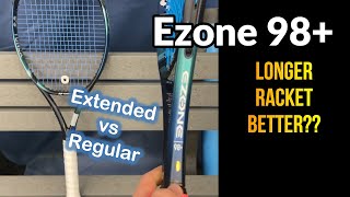 Yonex Ezone 98 vs standard  Should you switch to a longer racket Tennis racquet review [upl. by Birdt]