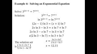 MTH 157  Lecture 22  Exponential and Logarithmic Functions II [upl. by Sydel]