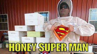 Spring Beekeeping Supering Up Installing Honey Supers on bee hives in the Spring [upl. by Ahsinrev]