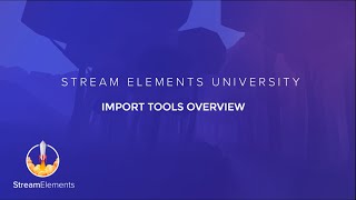 StreamElements Import from other tools StreamLabs NightBot [upl. by Raynor]