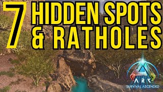 7 Best Hidden Base Locations amp Ratholes on Scorched Earth  Ark Survival Ascended [upl. by Abbub]