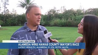 Fresh off historic win Hawaii Island Mayoral Elect Kimo Alameda outlines priorities [upl. by Esiuqram]