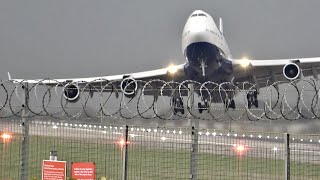 Boeing 747 Takes Off Sideways In Dramatic Crosswind [upl. by Kara-Lynn]