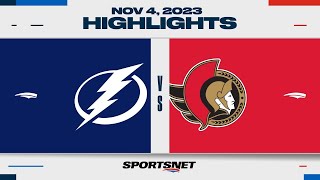 NHL Highlights  Lightning vs Senators  November 4 2023 [upl. by Netloc]