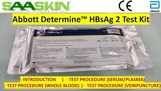 Abbott Determine™ HBsAg 2 Test Kit  Introduction  Test Procedure SPWBVP  7D2946 [upl. by Annuahs]