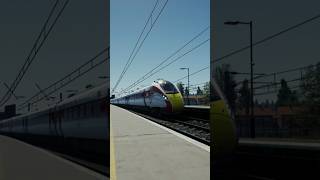 LNER AZUMA 801 212 racing through Grantham with 4 tones lner azuma tones ecml class801 [upl. by Ahsiel]