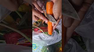 Peeling carrots to make a delicious dish wortel carrot vegetables vegetableshorts food cooking [upl. by Dermott171]