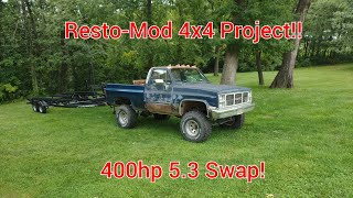 Restoring a GMC K1500 In My Backyard Ep1 400hp Holley Sniper Powered 53 LS [upl. by Chapell332]