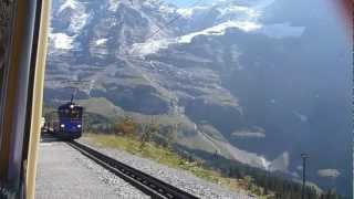 Jungfraubahn Wengen Kleinen Scheidegg  RhB SBB Swiss Train  Swiss Rack Train Jungfraubahnen [upl. by Sissel958]