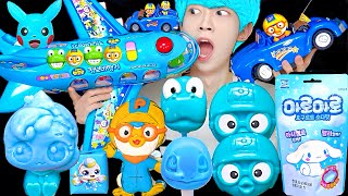 ASMR ICE CREAM BLUE PORORO JELLY RECIPE PARTY 직접 만든 블루 뽀로로 꿀젤리 먹방 DESSERTS MUKBANG EATING SOUNDS [upl. by Harty782]