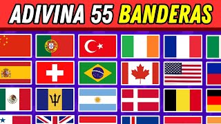 ADIVINA LAS 55 BANDERAS de Nivel Medio  Quiz de Geografía 🌍 [upl. by Nonnag308]