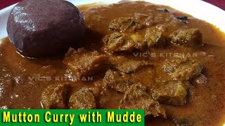 Mutton Saaru recipe with Ragi Mudde  Village style Easy Mutton Saaru [upl. by Aicilaanna]