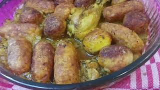 وصفةاقتصادية صبيعات الدجاج بذوق المرقازrecette des quenelles de poulet au four [upl. by Temirf]