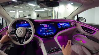 2022 Mercedes EQS NIGHT DRIVE EQS 580 Interior Ambiente Exterior Review [upl. by Cower]