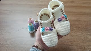 kiz bebek babet patik yapımı crochet babygirl socks easy [upl. by Avika]