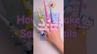 Sanrio paper nails DIY💗 sanrio diy cutegift [upl. by Kaenel169]