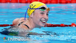 Mollie OCallaghan wins allAussie duel vs Ariarne Titmus in 200 free  Paris Olympics  NBC Sports [upl. by Novyert]