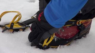 Winter skills 23 how to put on crampons [upl. by Nabe553]