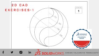 2D CAD EXERCISES 1 in Solideworks [upl. by Roselba]