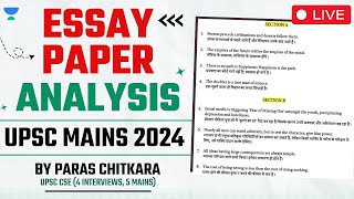 UPSC ESSAY PAPER 2024 LIVE ANALYSIS  UPSC CSE Mains 2024  UPSC Blueprint [upl. by Eirol524]