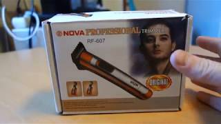 Beard Trimmer Nova Professional RF607 Unboxing 27122017 [upl. by Yemerej]