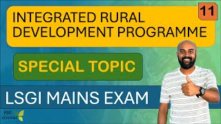 Integrated Rural Development Programme  IRDP  LSGI MAINS EXAM  Special Topic degreemains lsgs [upl. by Reh]